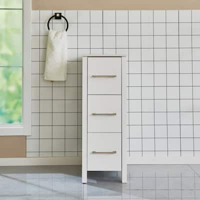 Vanity Art 12-Inch Bathroom Vanity Cabinet 3 Drawer Side Storage Organizer Freestanding Single Vanity Bedroom/Bathroom/Entryway