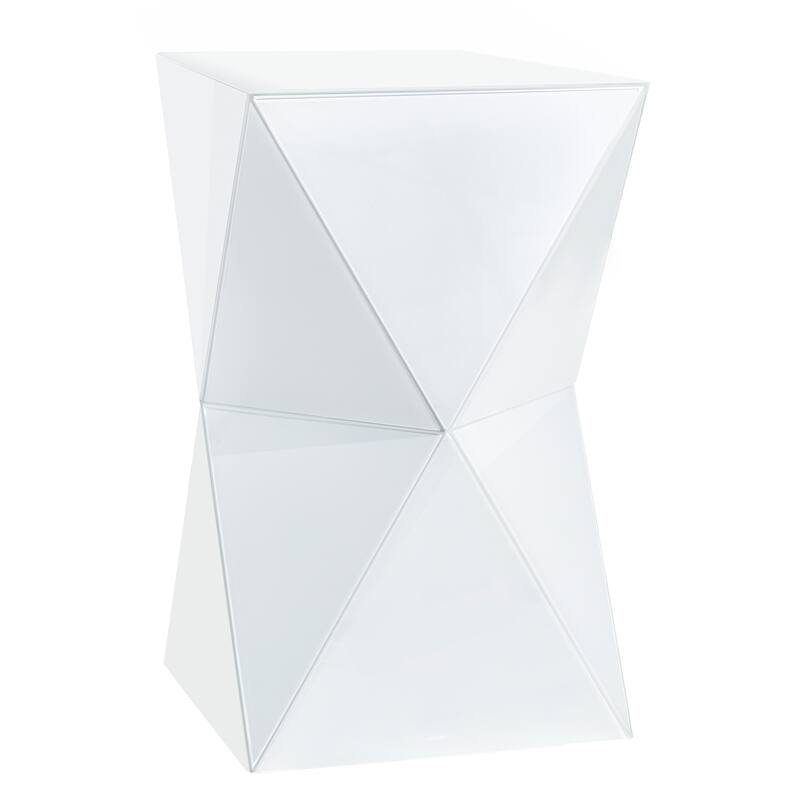 StyleCraft Prism Hourglass Glass Side Table