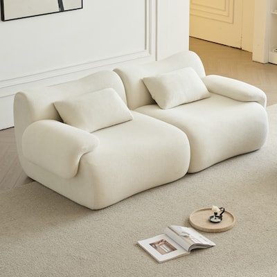 Sofa In A Box, Memory Foam 2-Seater Couch, Modern Compression Sofa With Deep Seat, No Assembly Required