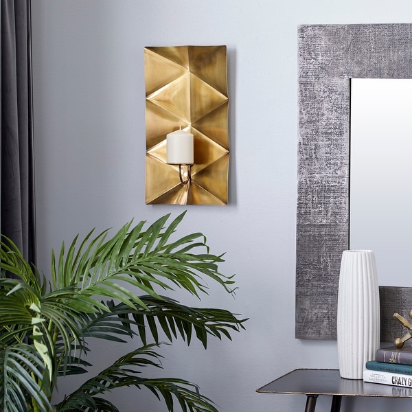 Gold Stainless Steel Contemporary Wall Sconce 18 x 10 x 6 - 10 x 6 x 18
