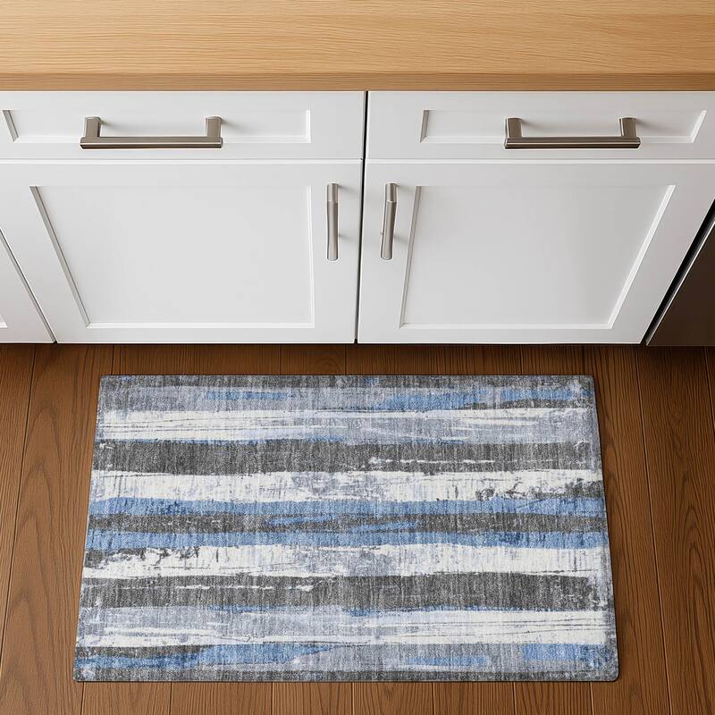 Premium Washable Super Soft Casual Contemporary Mayfield Rug - Denim - 1'8" x 2'6"