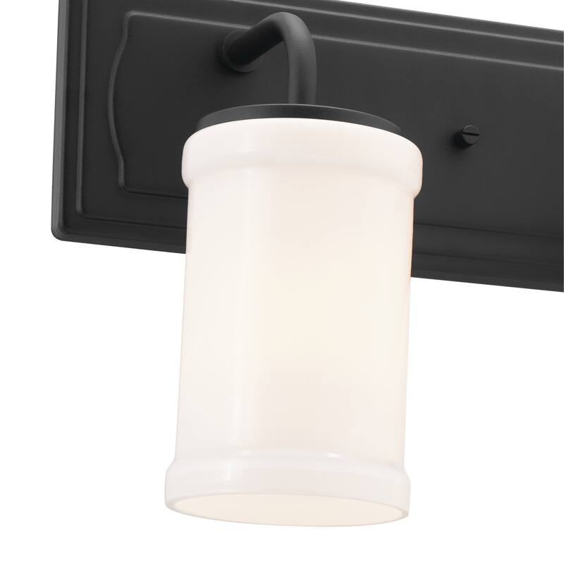 Kichler Lighting Vetivene 24 inch 3-Light Vanity Light Textured Black with Opal Glass
