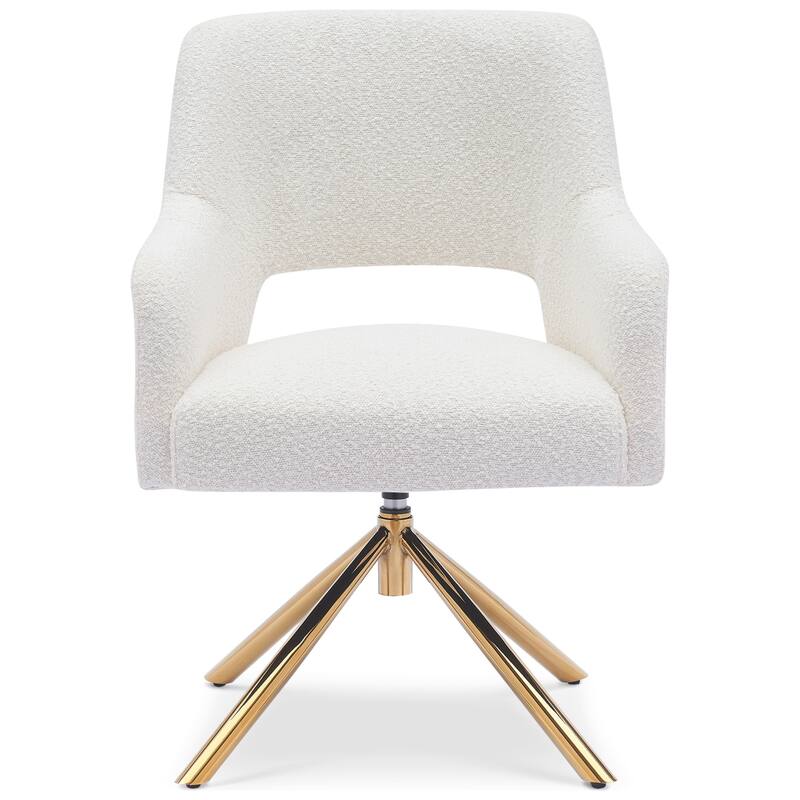 Boucle Polyester Upholstered Swivel Accent Chair - Stain Resistant (Set of 4)