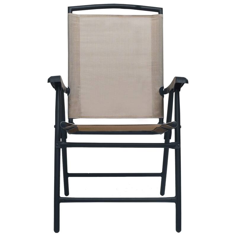 vidaXL 2x Folding Patio Chairs Texilene Camping Dinner Chair Seat Multi Colors