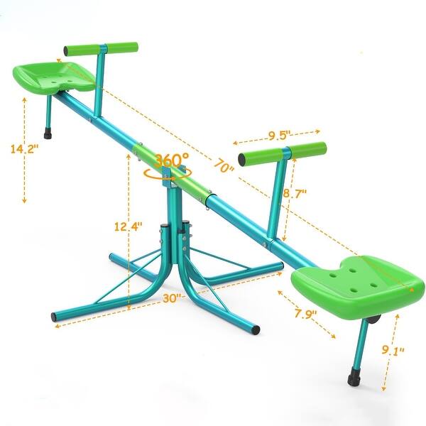 dimension image slide 0 of 2, Outdoor Backyard Steel Children Kids 360 Degree Rotation Seesaw