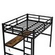 preview thumbnail 12 of 10, Full Size Metal Loft Bed with Power Outlet and LED Light, Space-Saving