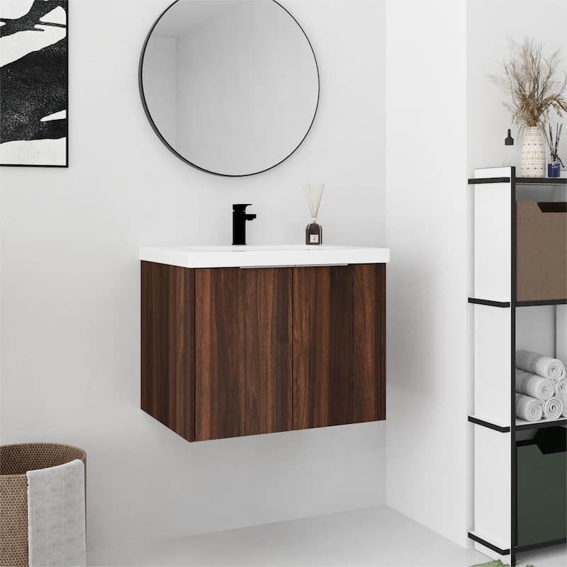 Bathroom Vanity With Sink In 24/30/36 Inch, Floating Bathroom Vanity With Soft Close Door