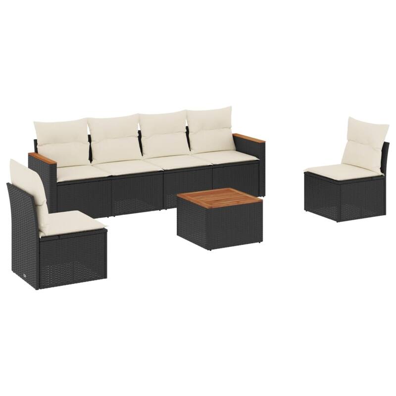 vidaXL Garden Sofa Set Black