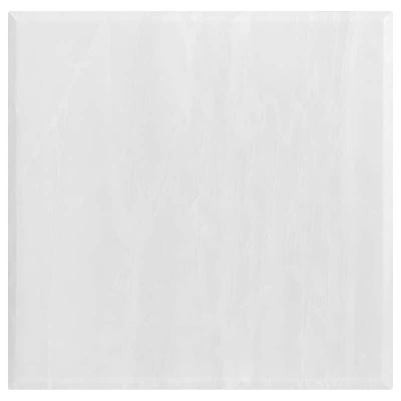 Kerwin Square Sintered Stone Top End Table White and Chrome