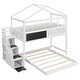 preview thumbnail 14 of 16, Twin over Full House Bunk Bed with Storage and Blackboard