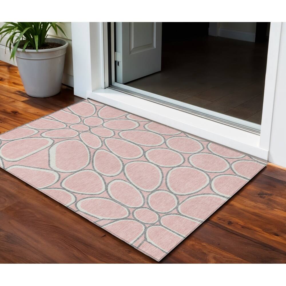 HomeRoots Abstract Transitional Rectangle Outdoor Rug