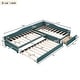preview thumbnail 3 of 40, 3-in-1 Daybed L-shape Corner Sofa Bed with Pull-out Drawer and Trundle Bed, Linen Upholstered Bed Twin Size Sleeper Couch Bed