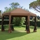 preview thumbnail 1 of 16, Outsunny 13' x 11' Hexagonal Pop Up Gazebo, Heavy Duty Outdoor Canopy Tent Dark Brown
