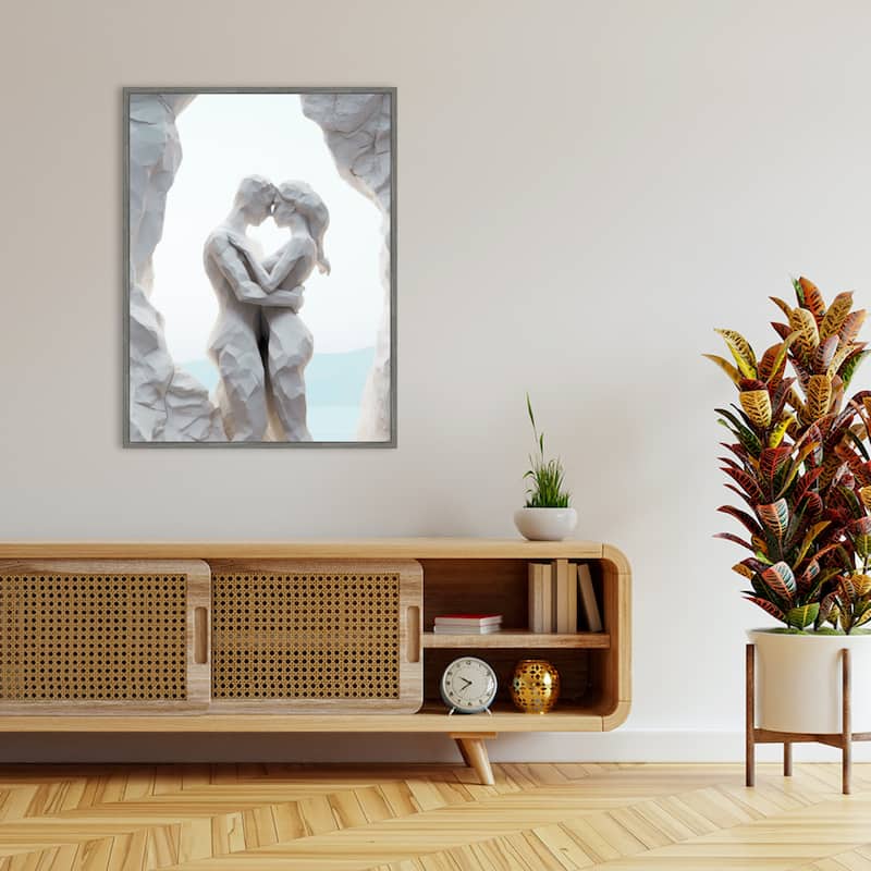 Paris by Bella Eve Framed Canvas Wall Art Print - Sylvie Greywash