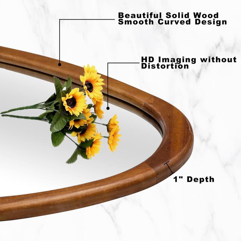 Irregular Mirror Asymmetrical Wood Wall Mirror