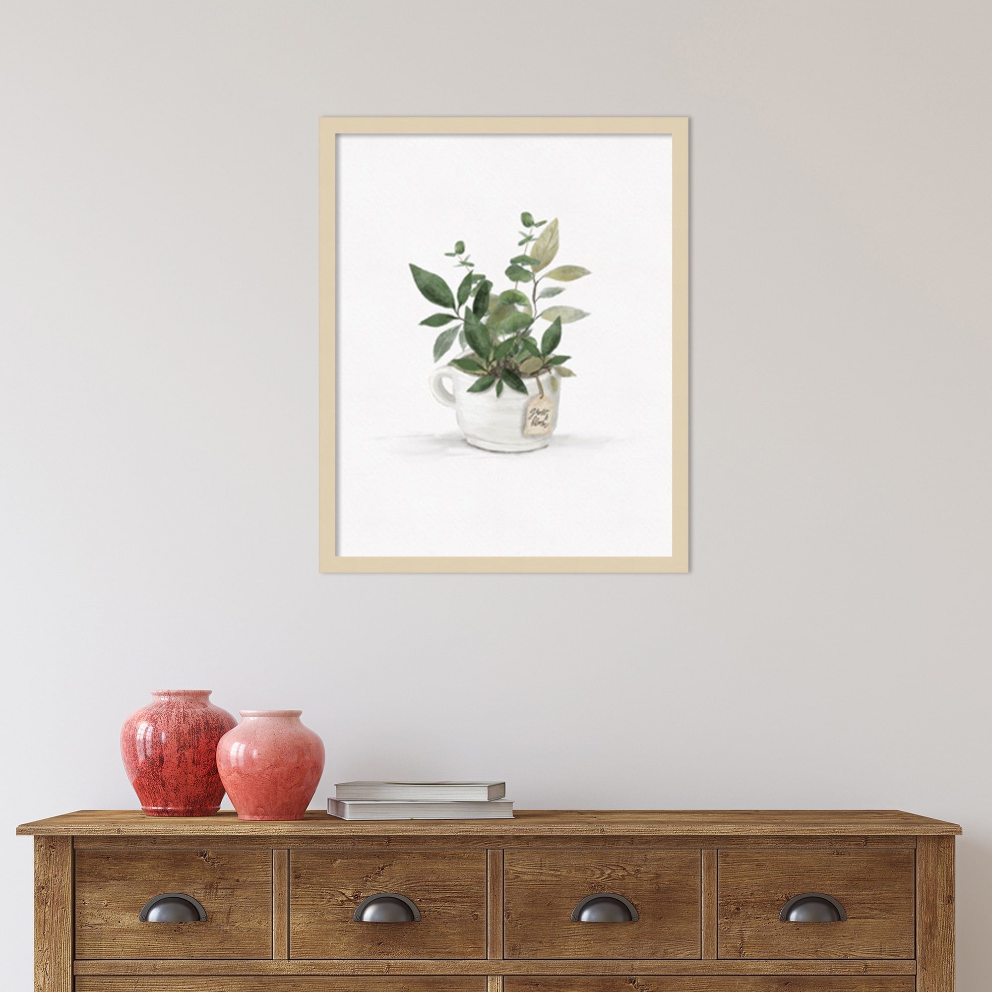 Botanical Mug I by Hm Design Wood Framed Wall Art Print