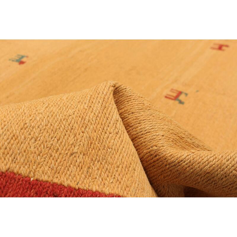 ECARPETGALLERY Flat-Weave Kashkuli Tan Wool Tapestry Kilim - 5'9 x 8'0