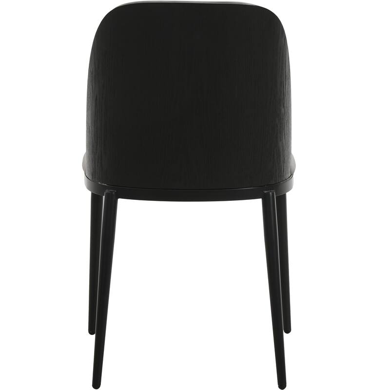 Dining Chair with Upholstered Seat and Back Side Chair with MDF Wood Frame in Black Steel