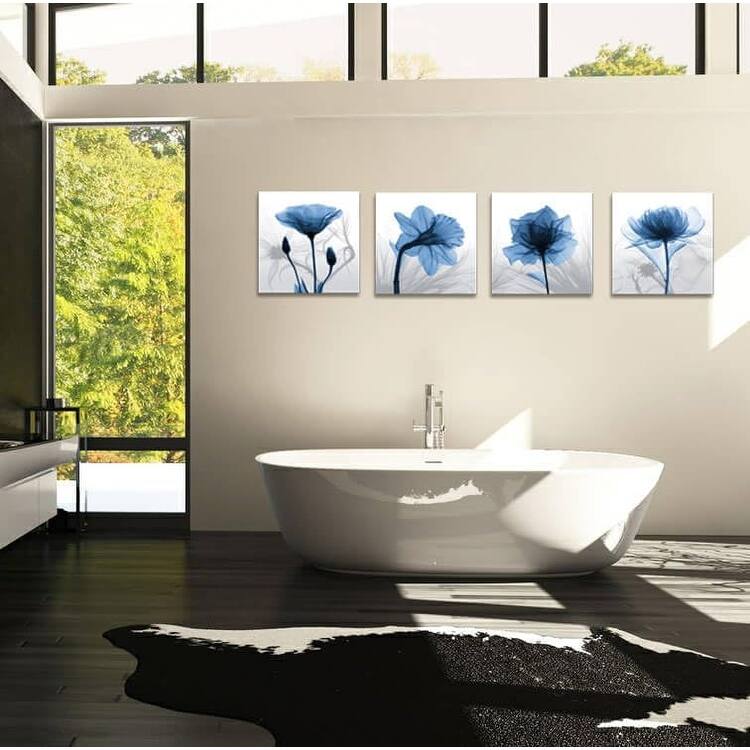 4 Panel Elegant Tulip Flower Canvas Print Wall Art Paintings