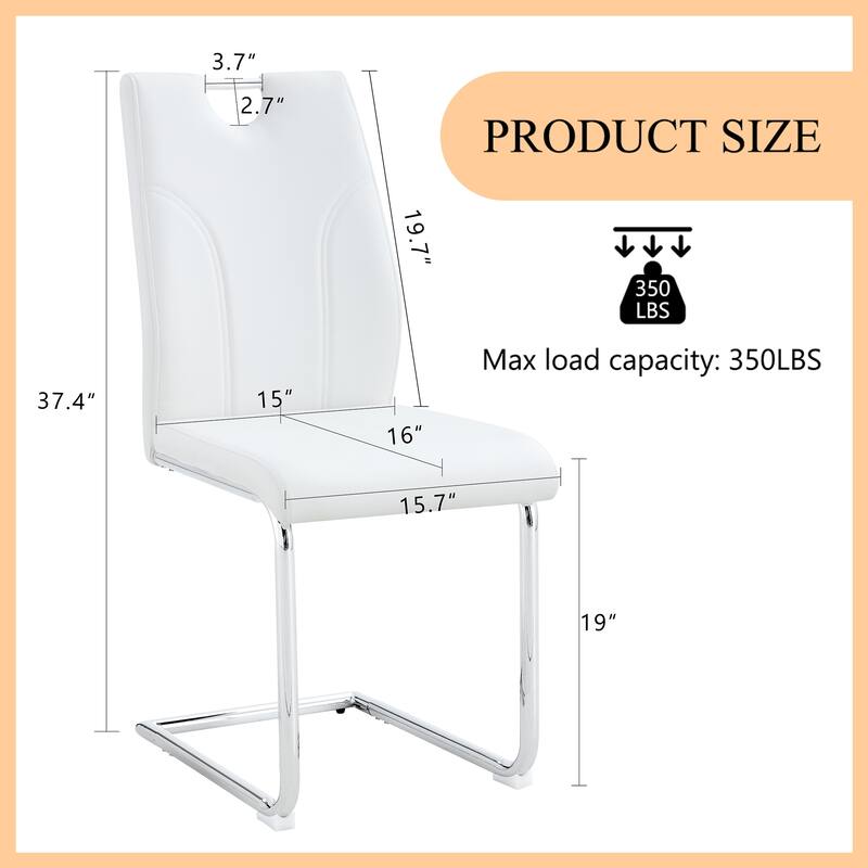 PU Dining Chair Set – Sleek Metal Legs, Versatile for Office, Kitchen, or Restaurant Use.