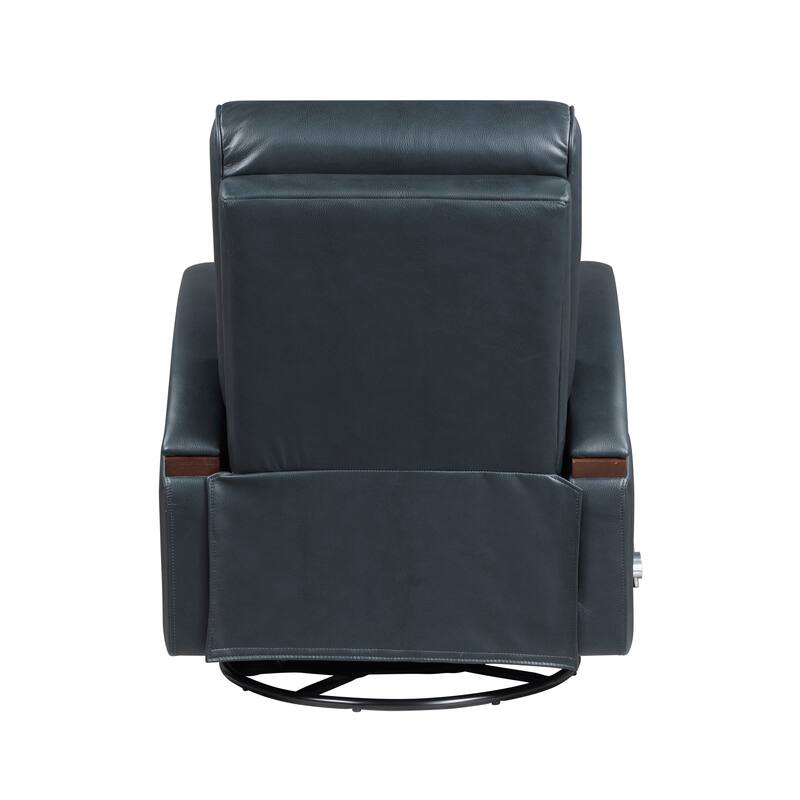 Meredith 31.5" Faux Leather Swivel Glider Recliner - Rubberwood Arm