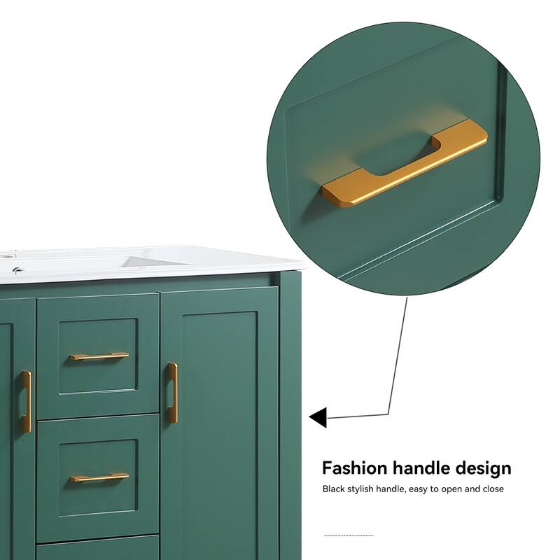 36" Bathroom Vanity with Undermount Single Sink and 2 Doors and 3 Drawers - 36''