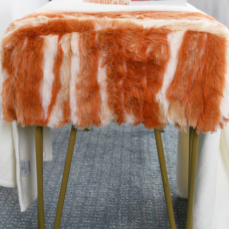 Home Soft Things Soft Fauxfur Ottoman Fuzzy Entryway Bench Seat