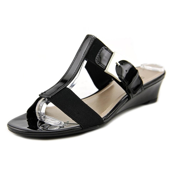 Impo Relly Women Open Toe Synthetic Black Wedge Sandal