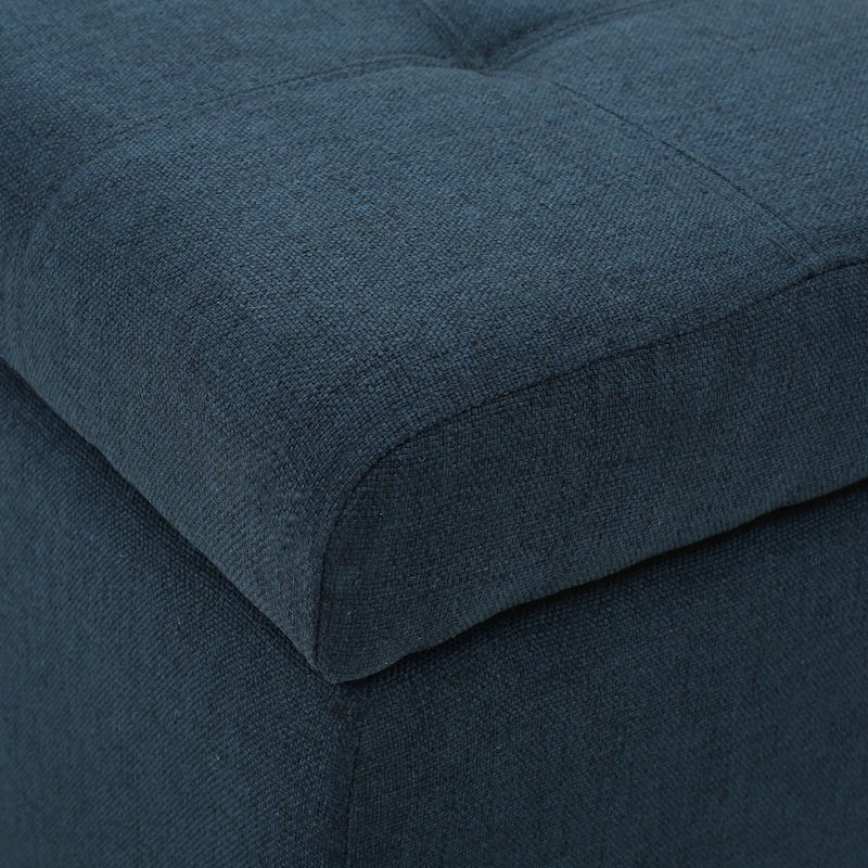 50.75" Storage Ottoman Bench, Tufted Ottoman with Storage for Living Room, Large End of Bed Ottomans, Modern Entryway Benchs