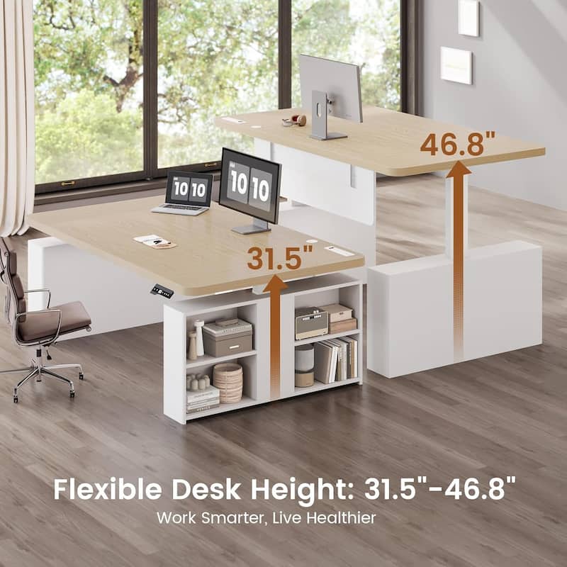 63" Executive Standing Desk Storage Executive Height Adjustable Desk