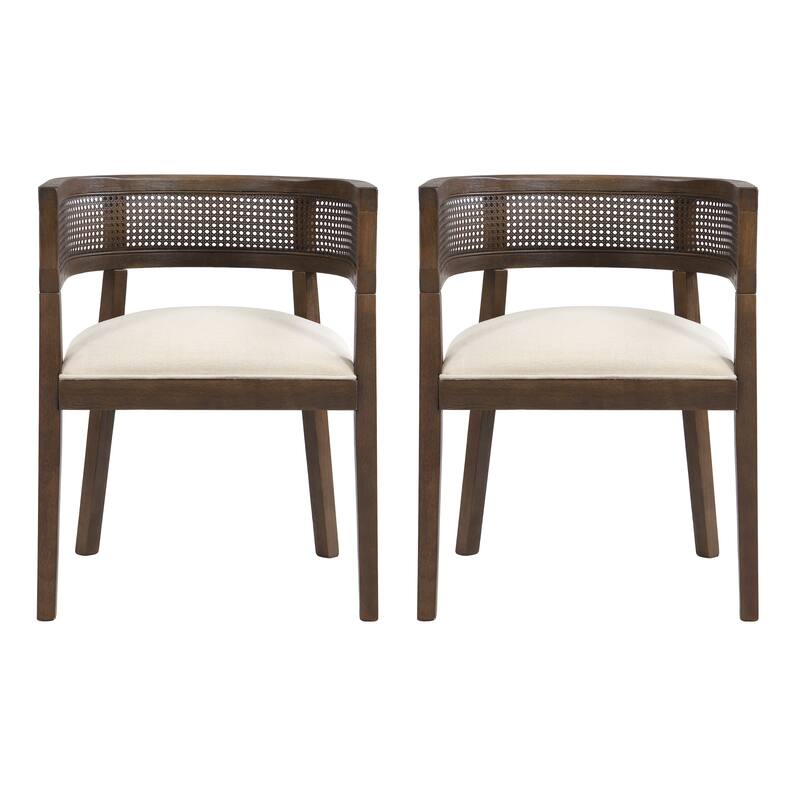 Halea Farmhouse Rubberwood Dining Chairs with Cane Back (Set of 2) by Christopher Knight Home