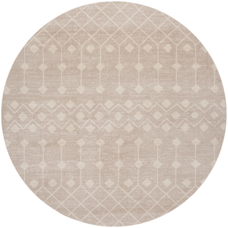 Porch & Den Muirfield Moroccan Bohemian Area Rug - 5'3" Round - Beige - Round