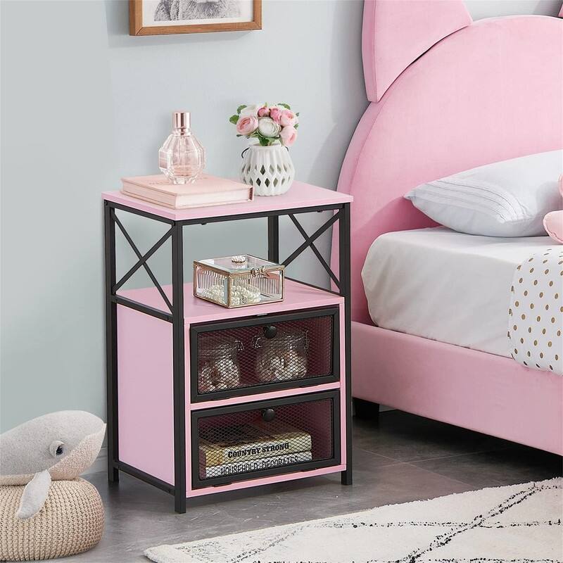 odern Night Stand with Storage Space