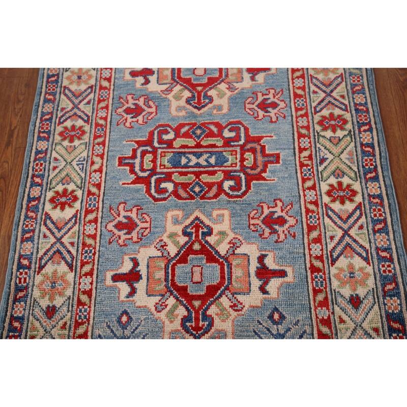 Kazak Accent Rug Handmade Foyer Wool Carpet - 2'7" x 3'10"