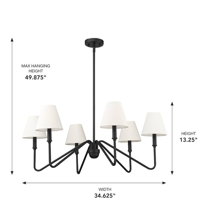 Kennedy 29.75" Wide 6-Light Chandelier