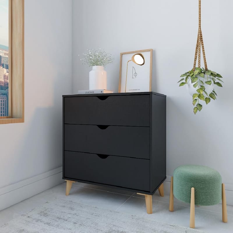 Mid Century Modern Tall 3-Drawer Dresser
