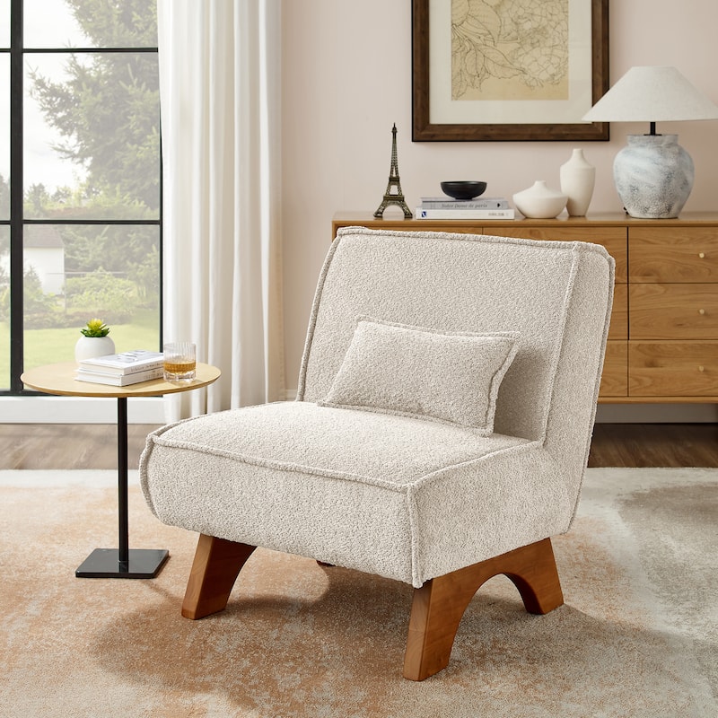 Art Leon Fabric Sectional Accent Sofa Chair - Off-White