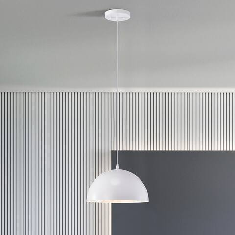 Chase White 1-Light Dome Pendant Light