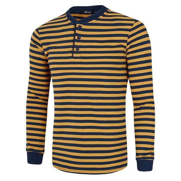 Yellow henley mens clearance