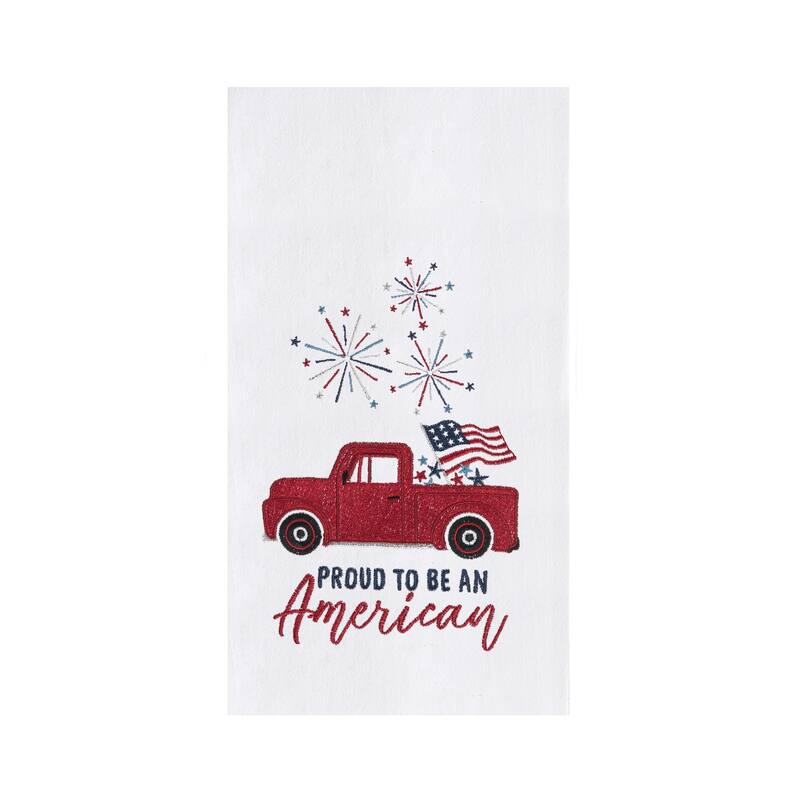 Proud To Be An American Kitchen Towel Patriotic Dishtowel Decor