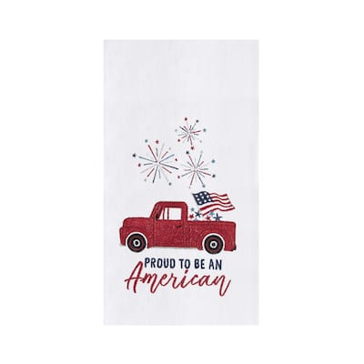 Proud To Be An American Kitchen Towel Patriotic Dishtowel Decor