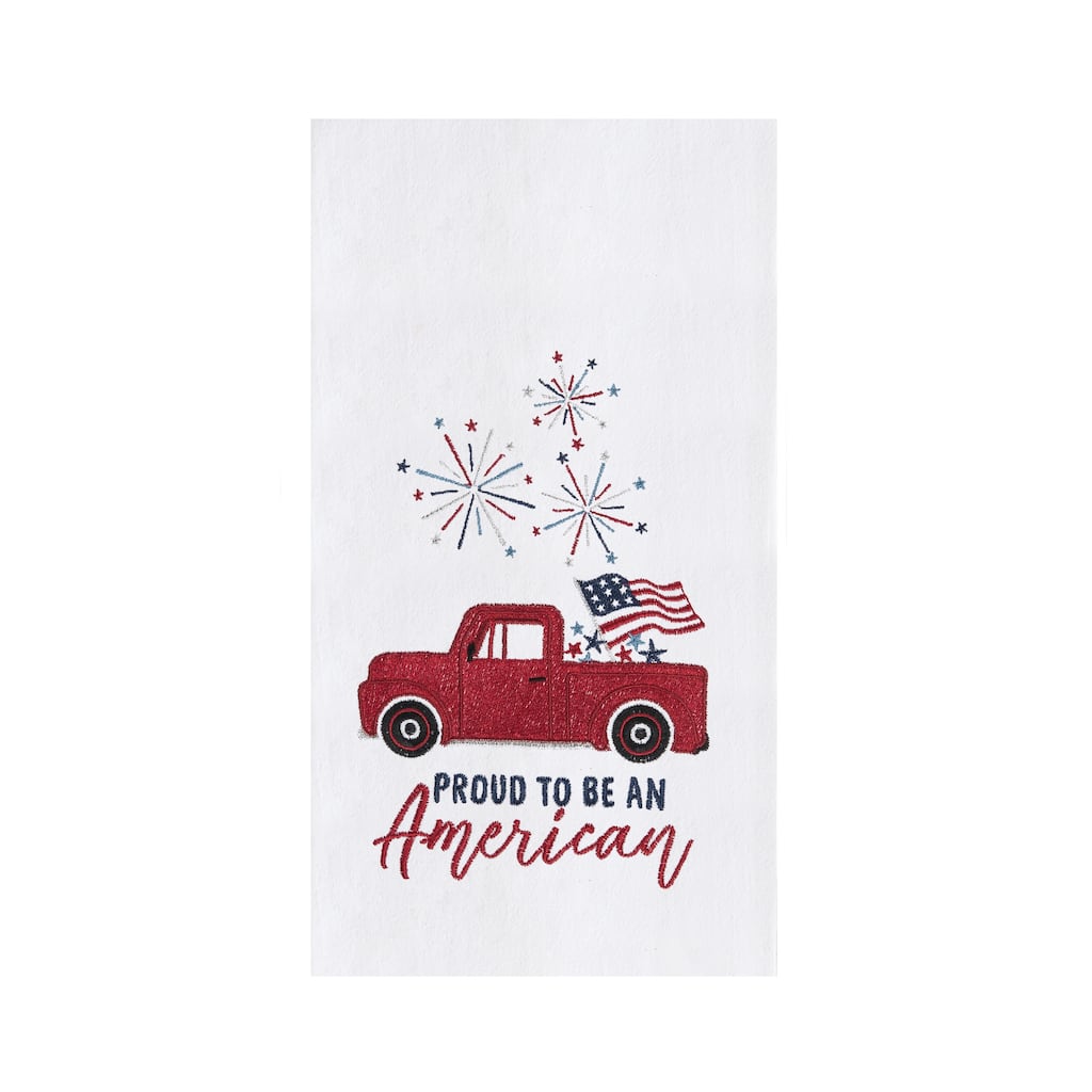 Proud To Be An American Kitchen Towel Patriotic Dishtowel Decor