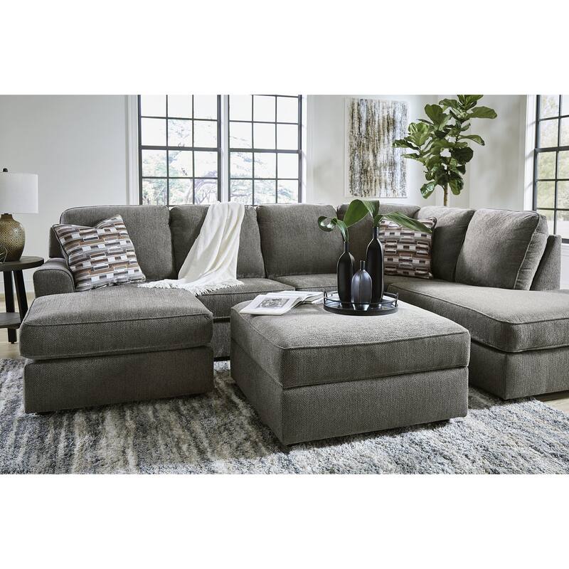 Signature Design by Ashley O'Phannon 2-Piece Sectional with Ottoman - 125" W x 86" D x 38" H