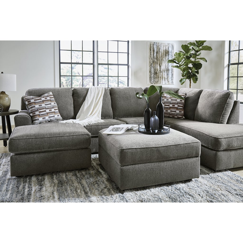 Signature Design by Ashley O'Phannon 2-Piece Sectional with Ottoman - 125" W x 86" D x 38" H
