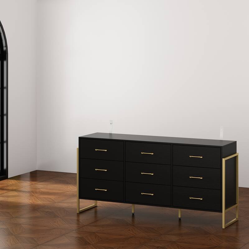 Large 61.4" Dresser - Abundant Storage, Timeless Design Drawers