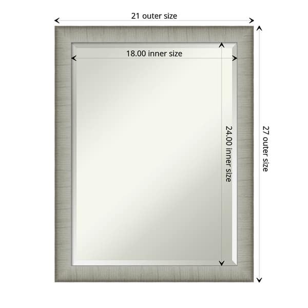 dimension image slide 17 of 18, Beveled Bathroom Wall Mirror - Elegant Frame