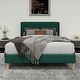 preview thumbnail 16 of 91, Caxkun Upholstered Platform Bed Frame with Wingback headboard