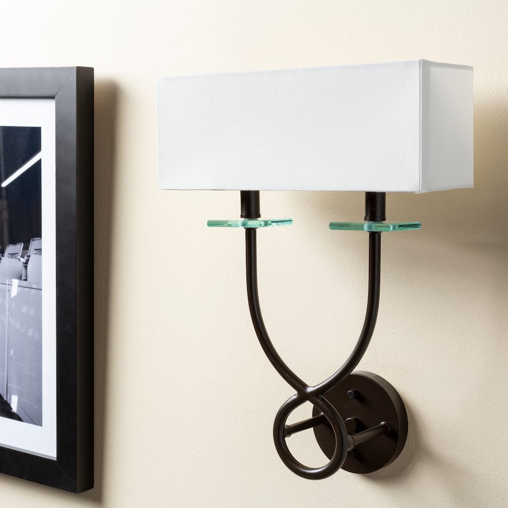 Loryn Classic Bronze 2-light Wall Sconce - 18.25"H x 13"W x 6.75"D
