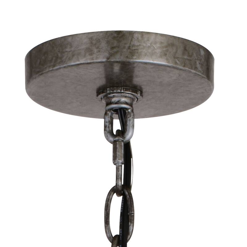 Norwood 1L Gray Industrial Woven Wood Drum Pendant Hanging Ceiling Light - 16-in W x 11-in H x 16-in D