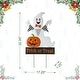 preview thumbnail 14 of 84, Glitzhome Halloween LED Ghost Cat Pumpkin Nutcracker Yard Stakes Standing Sign Hanging Decor